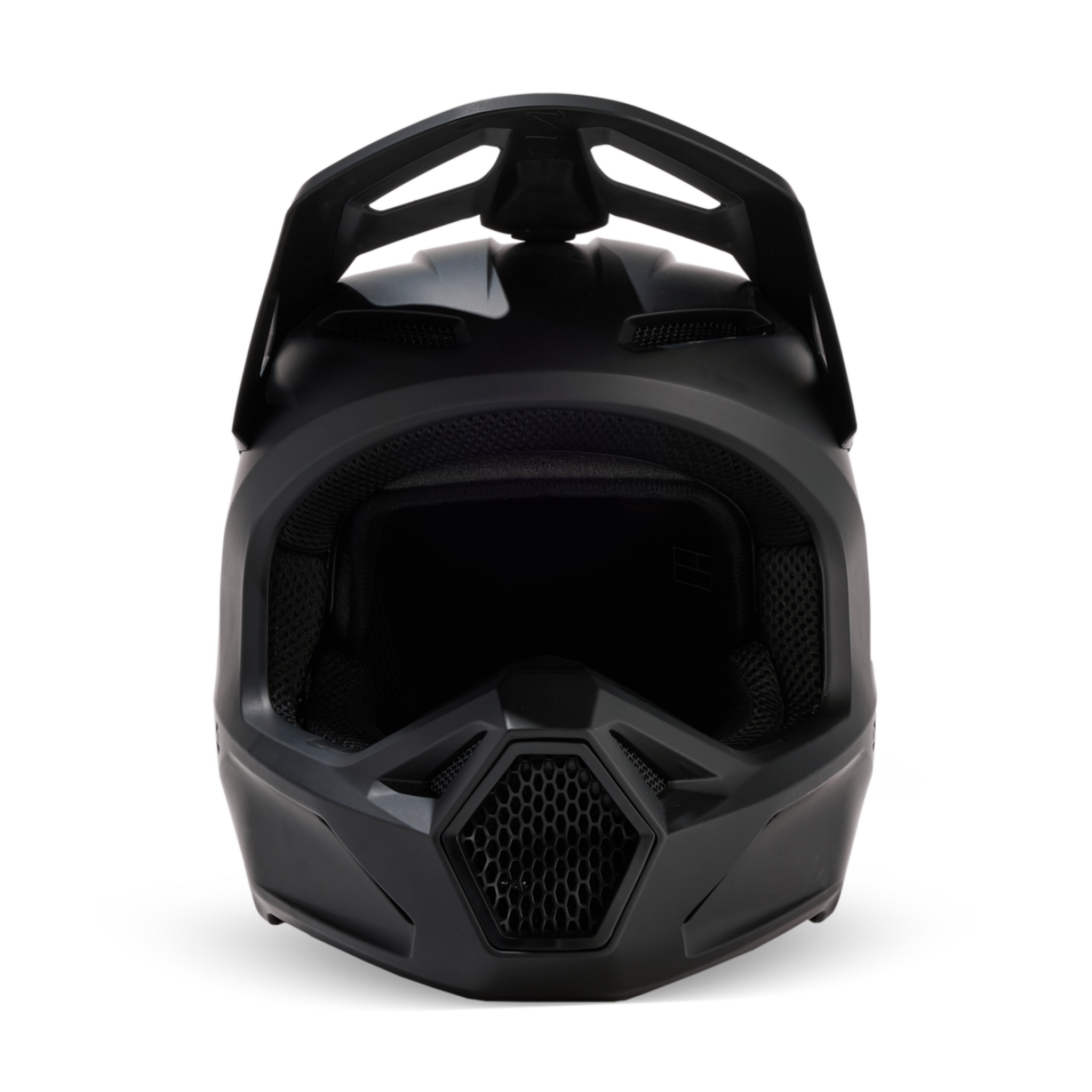 Fox Racing Yth V1 Matte Motocross Helm in SCHWARZ