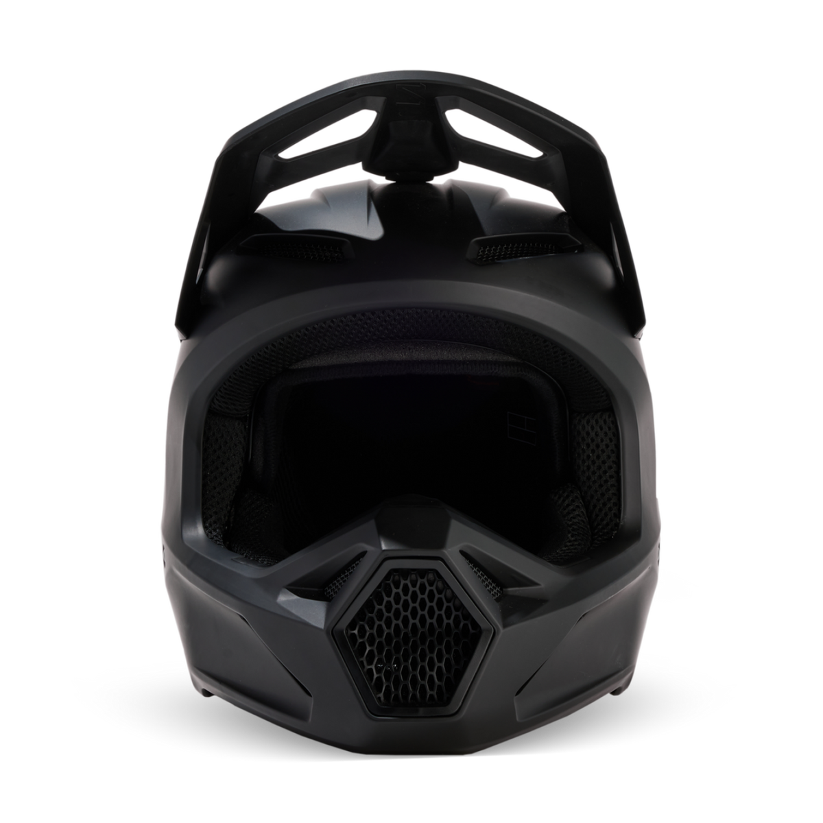 Fox Racing Yth V1 Matte Motocross Helm in SCHWARZ
