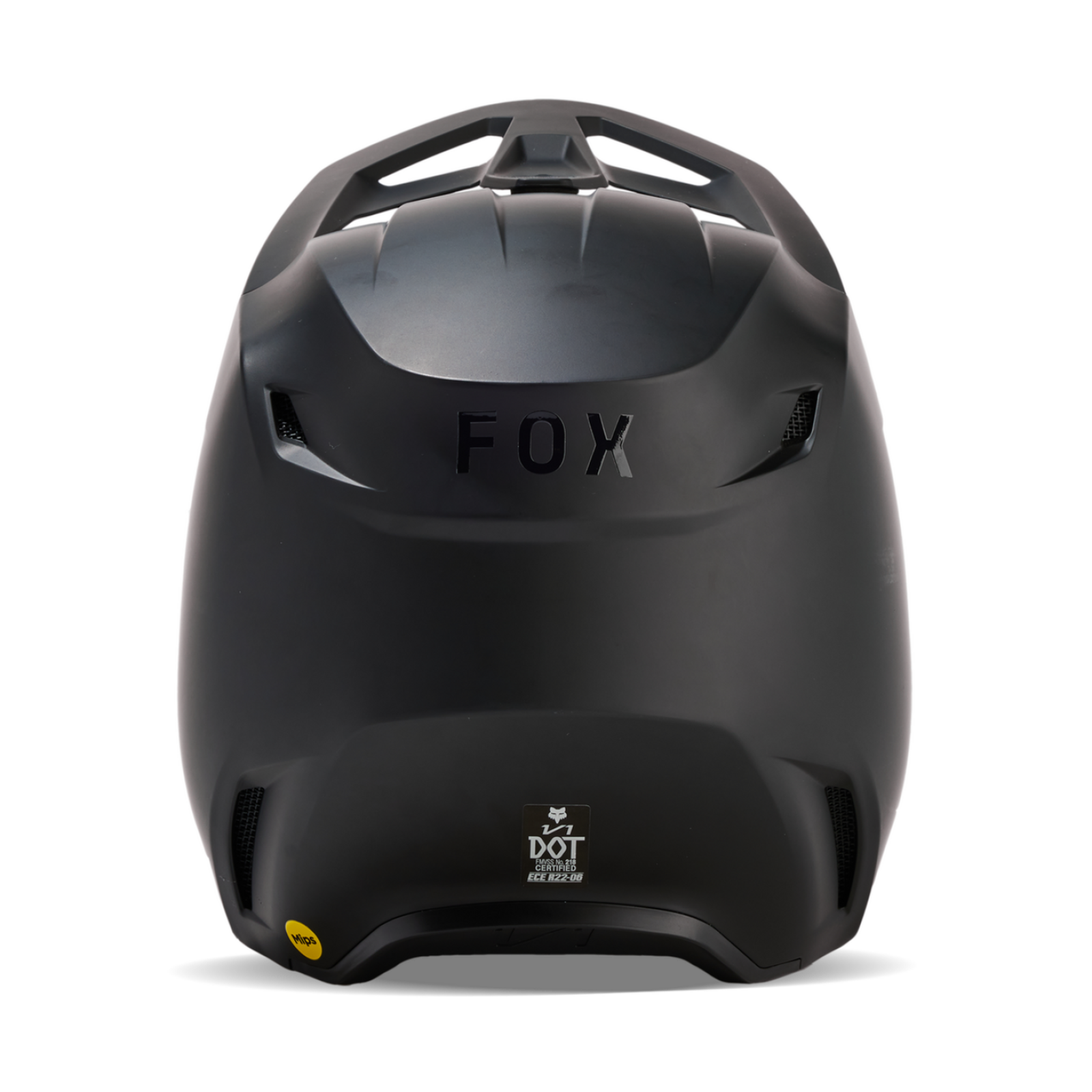 Fox Racing Yth V1 Matte Motocross Helm in SCHWARZ