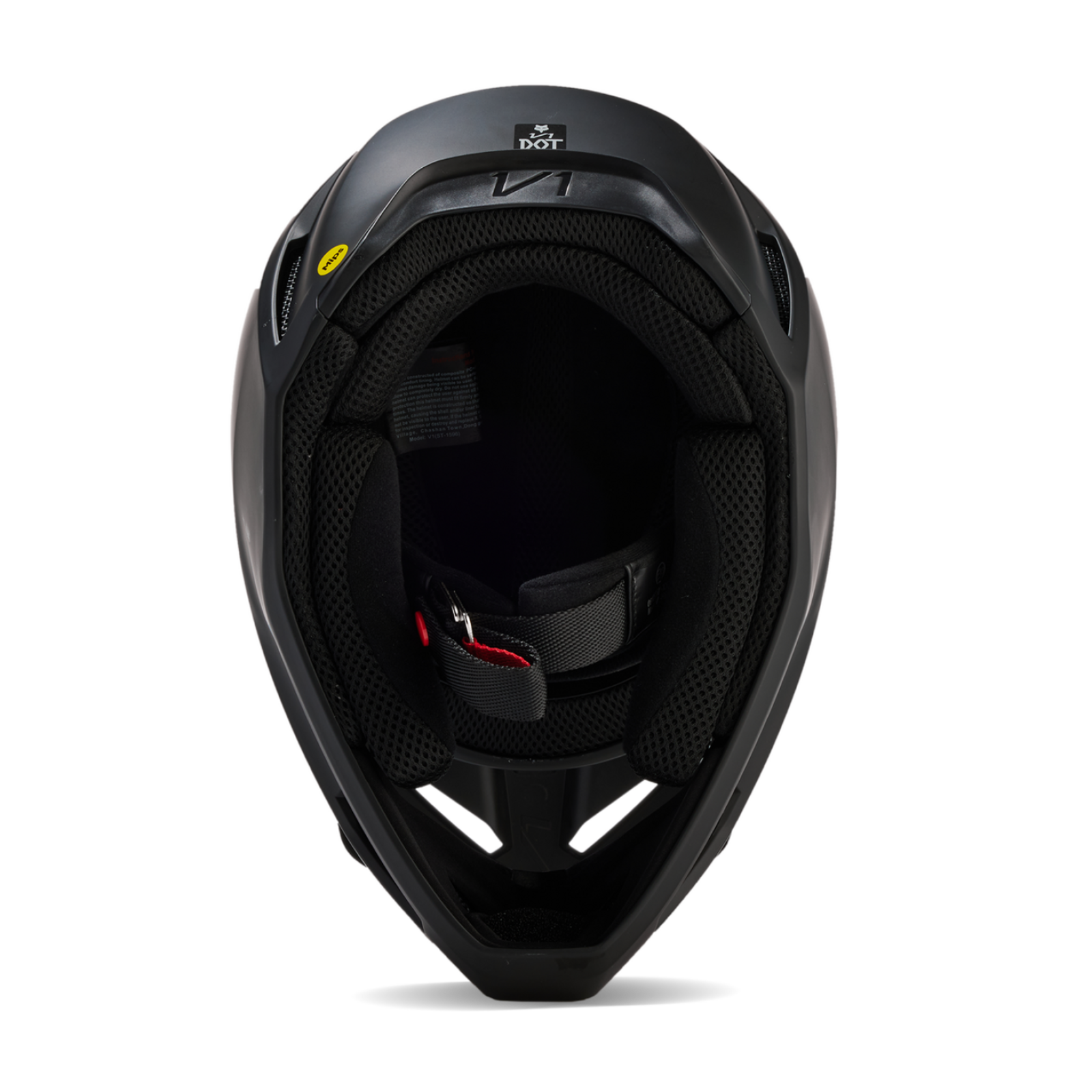Fox Racing Yth V1 Matte Motocross Helm in SCHWARZ