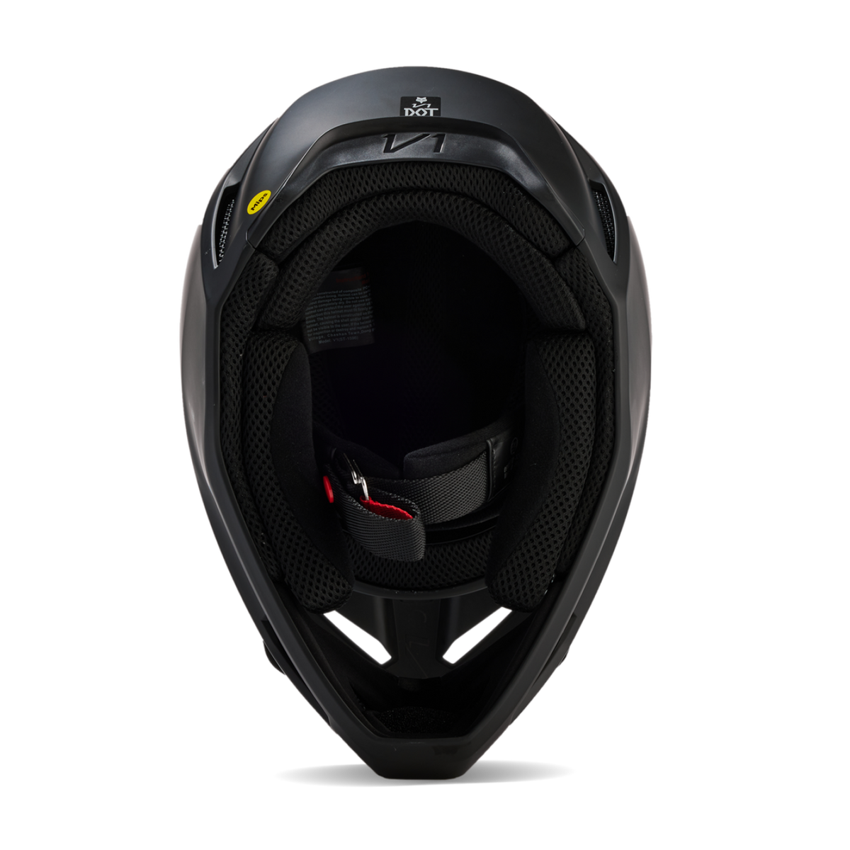 Fox Racing Yth V1 Matte Motocross Helm in SCHWARZ