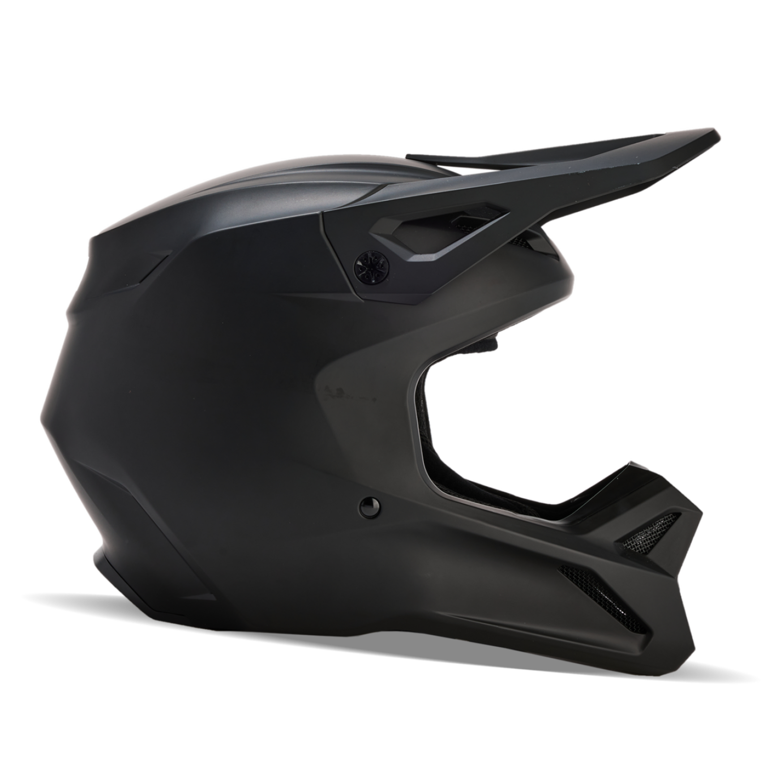 Fox Racing Yth V1 Matte Motocross Helm in SCHWARZ