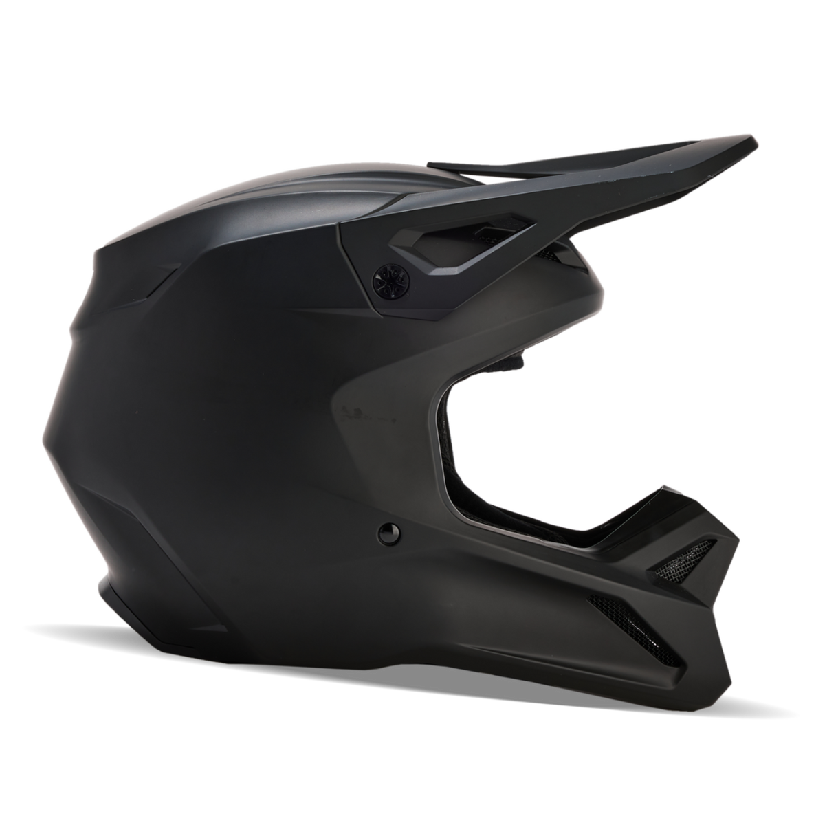 Fox Racing Yth V1 Matte Motocross Helm in SCHWARZ