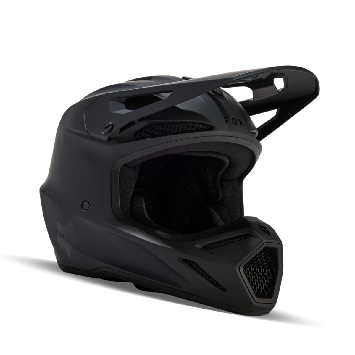 Fox Racing Yth V3 Solid Motocross Helm in SCHWARZ