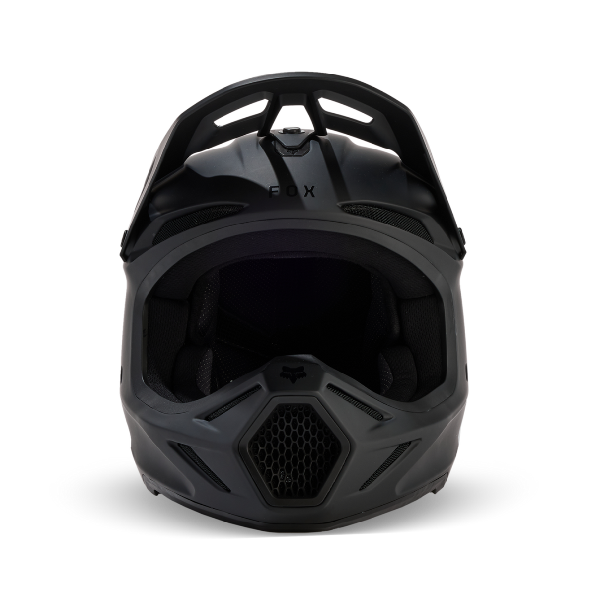 Fox Racing Yth V3 Solid Motocross Helm in SCHWARZ