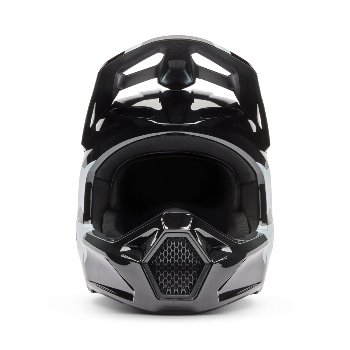 Fox Racing Yth V1 Shield Motocross Helm in SCHWARZ