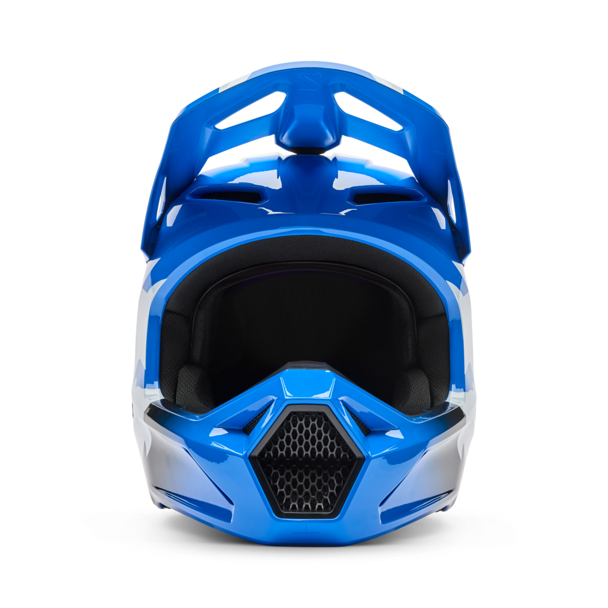 Fox Racing Yth V1 Shield Motocross Helm in BLAU