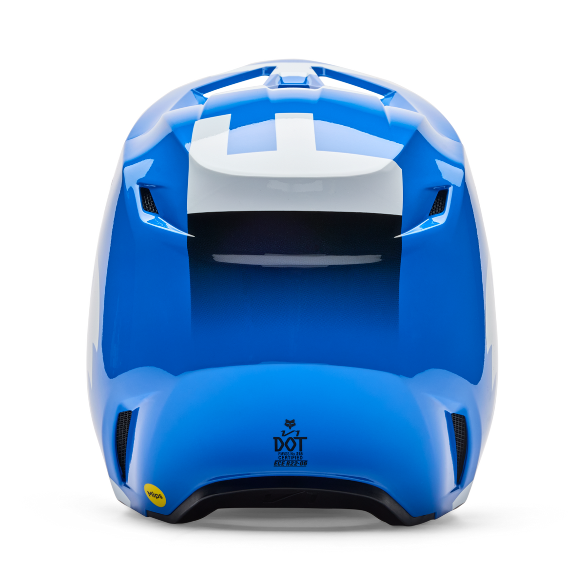 Fox Racing Yth V1 Shield Motocross Helm in BLAU