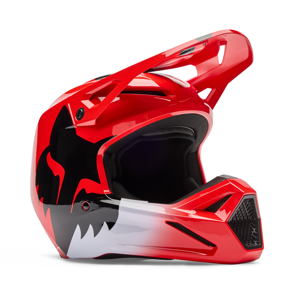 Fox Racing Yth V1 Shield Motocross Helm in ROT