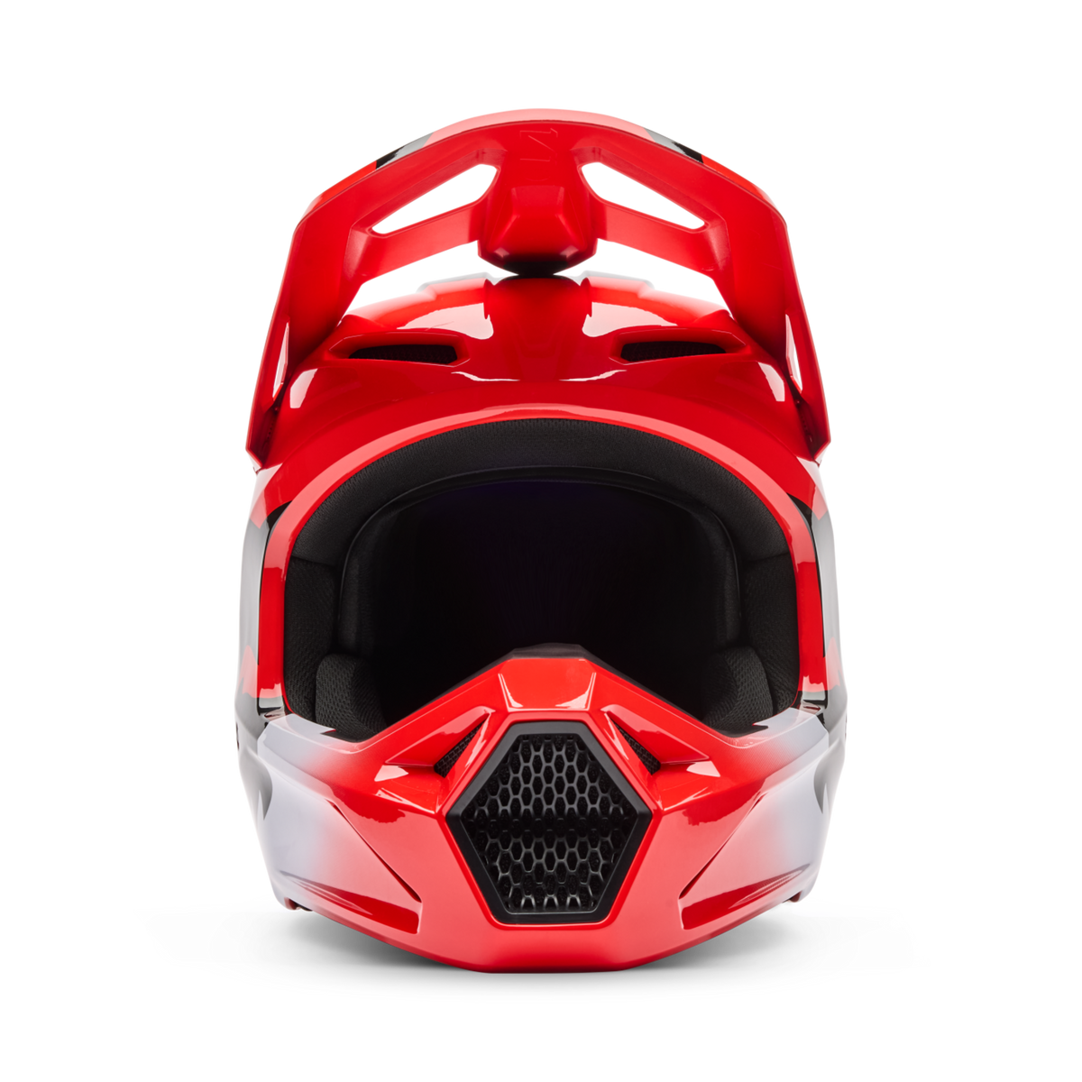 Fox Racing Yth V1 Shield Motocross Helm in ROT