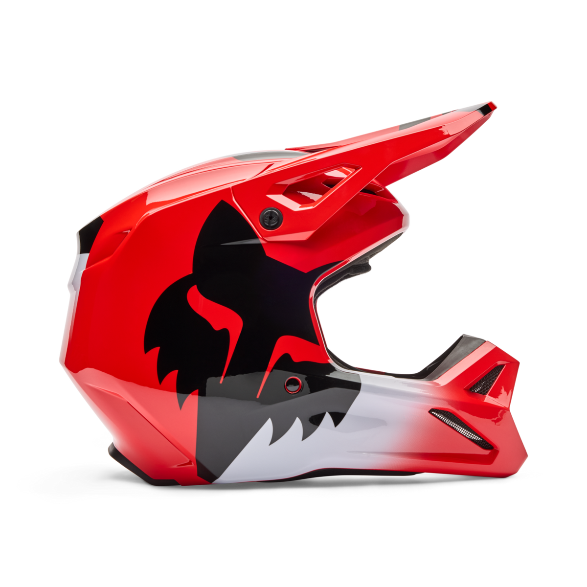 Fox Racing Yth V1 Shield Motocross Helm in ROT