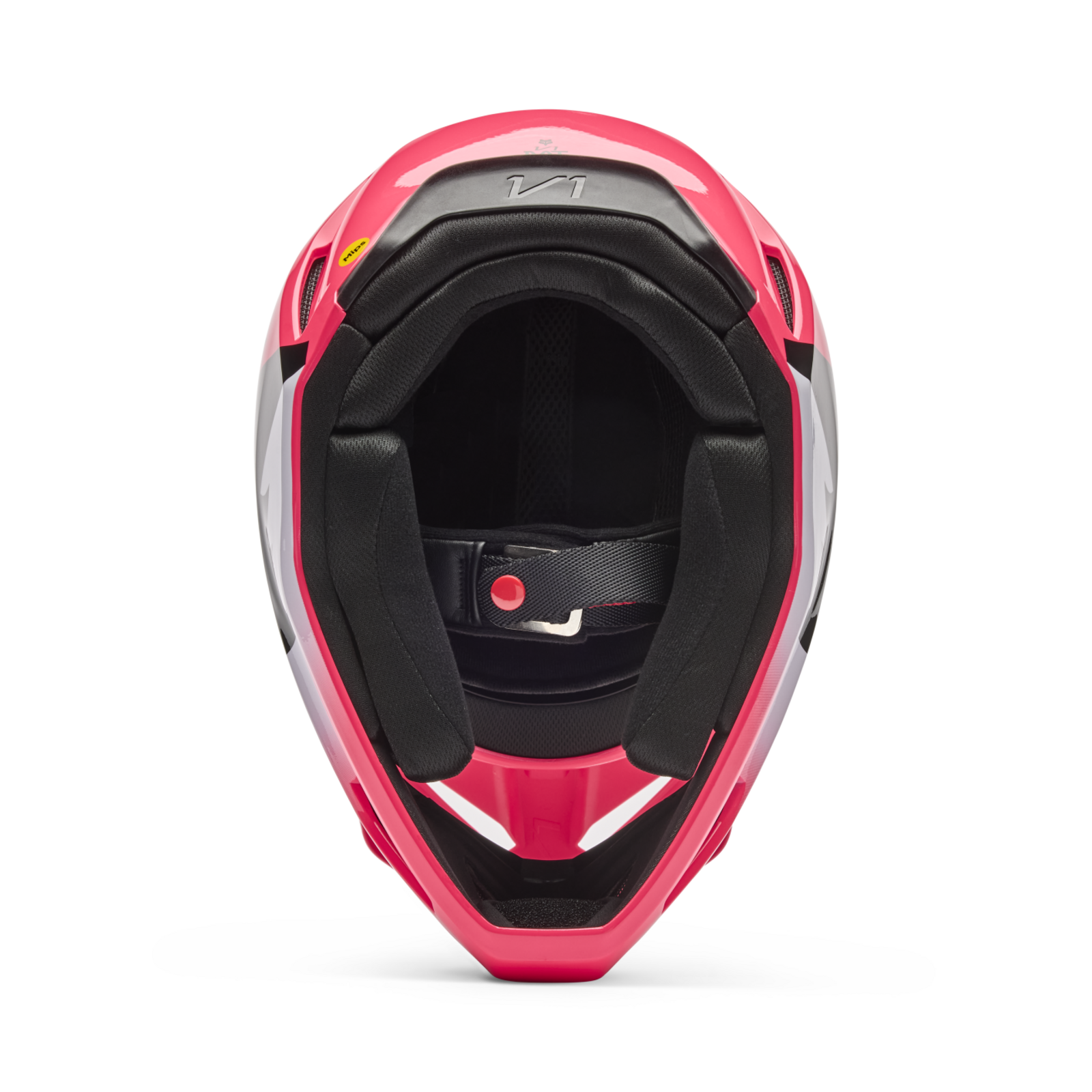 Fox Racing Yth V1 Shield Motocross Helm in PINK