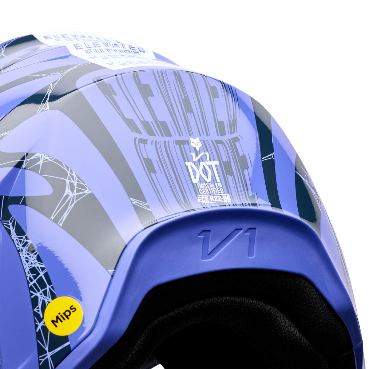 Fox Racing Yth V1 Diffuse SE Motocross Helm in BLAU