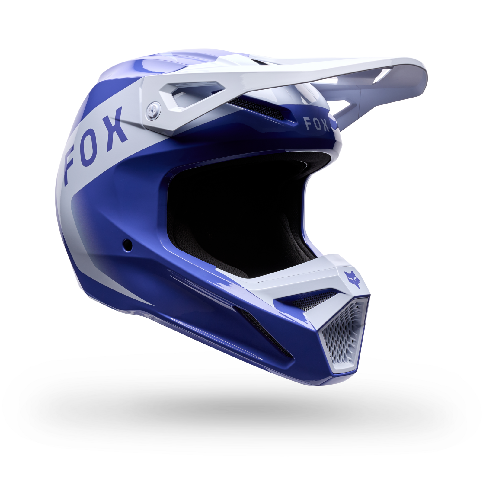 Fox Racing Yth V1 Noble Motocross Helm in BLAU