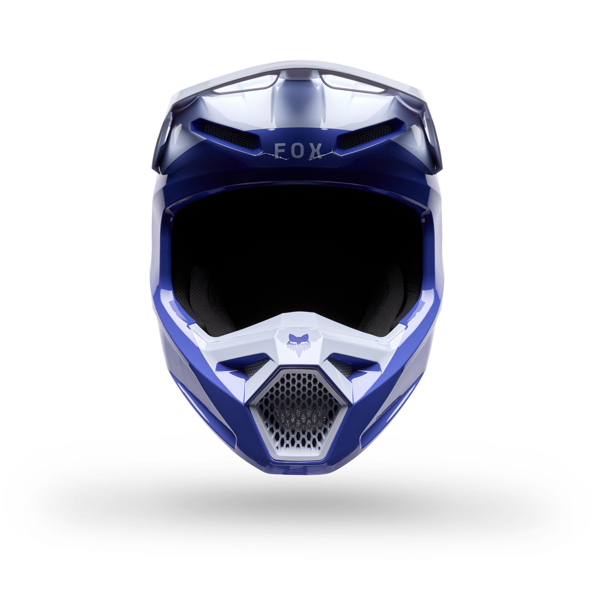 Fox Racing Yth V1 Noble Motocross Helm in BLAU