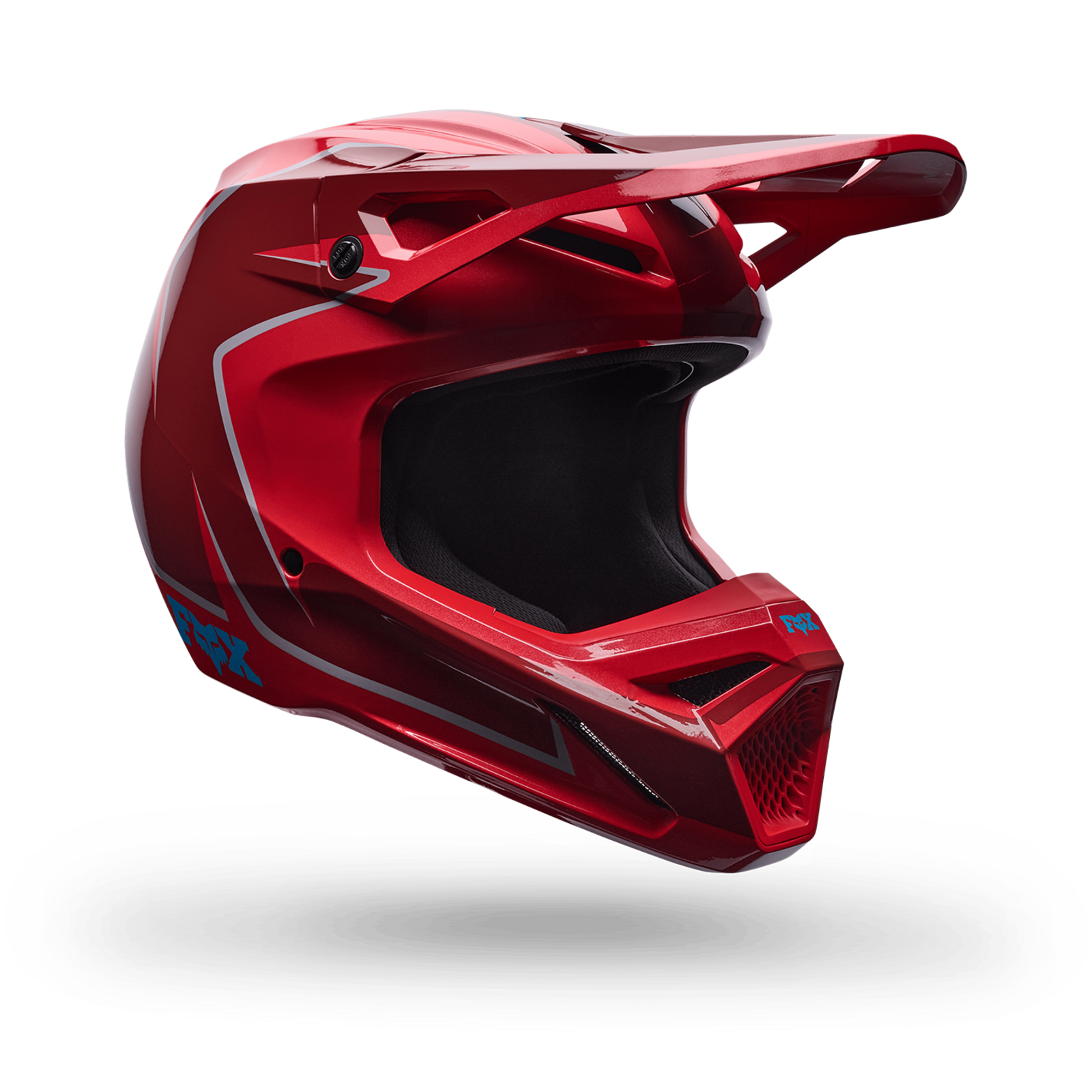 Fox Racing Yth V1 Raid Helmet in ROT