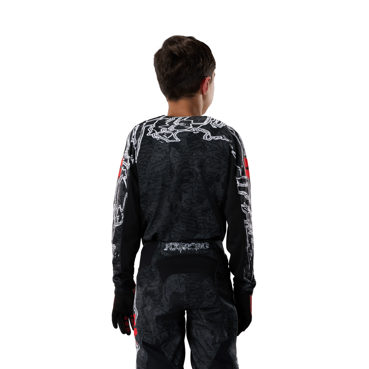 Fox Racing Yth 180 Abyss Jersey in SCHWARZ