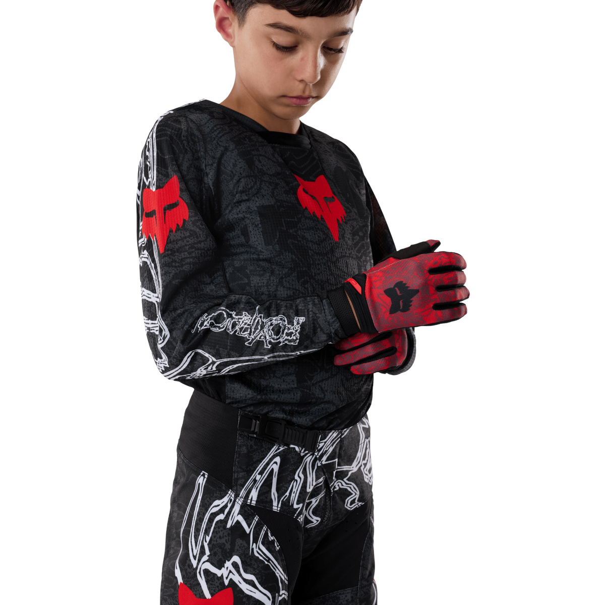 Fox Racing Yth 180 Abyss Jersey in SCHWARZ