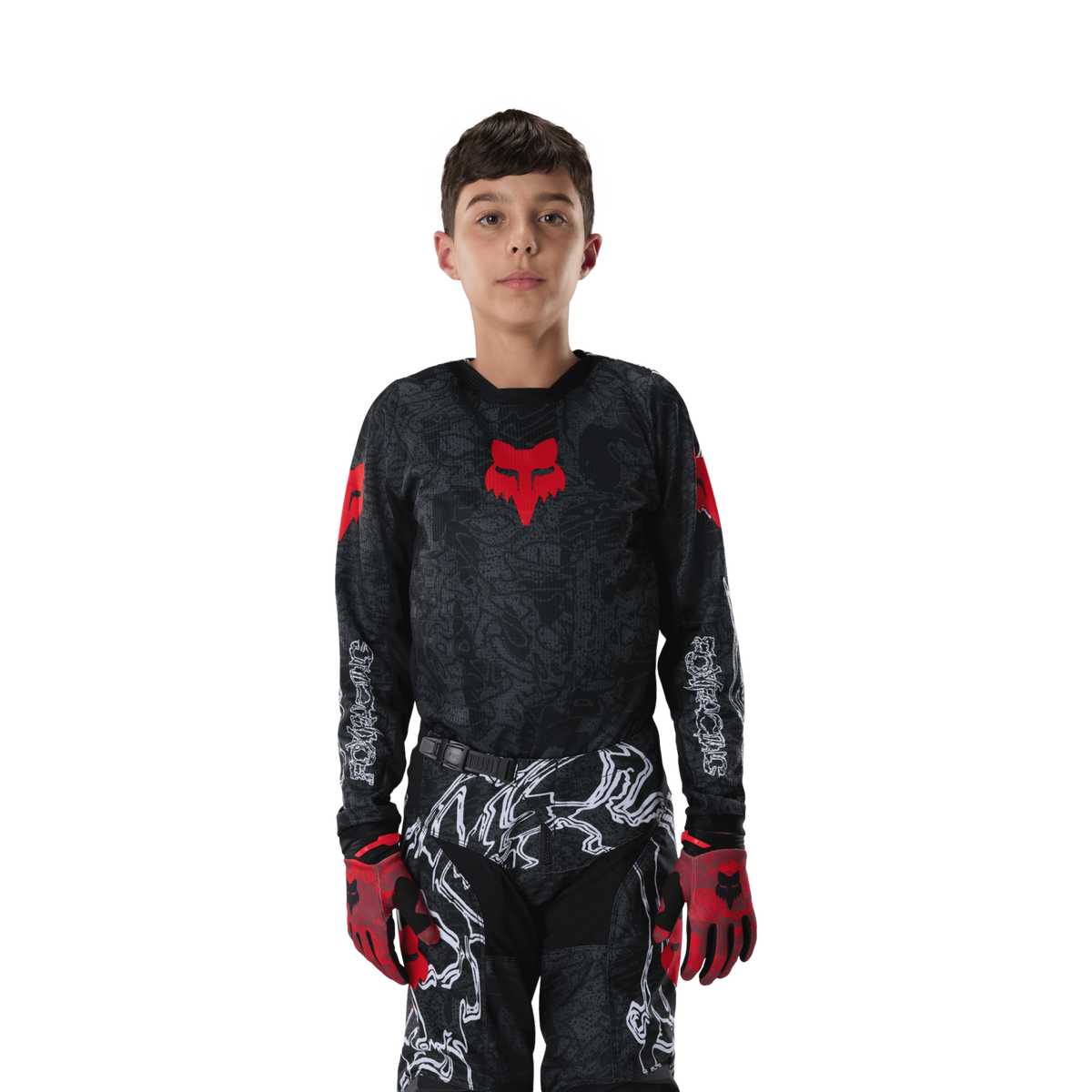 Fox Racing Yth 180 Abyss Jersey in SCHWARZ