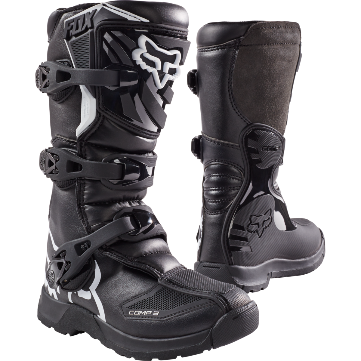 Fox Racing Yth Comp 3Y Motocrossstiefel in SCHWARZ