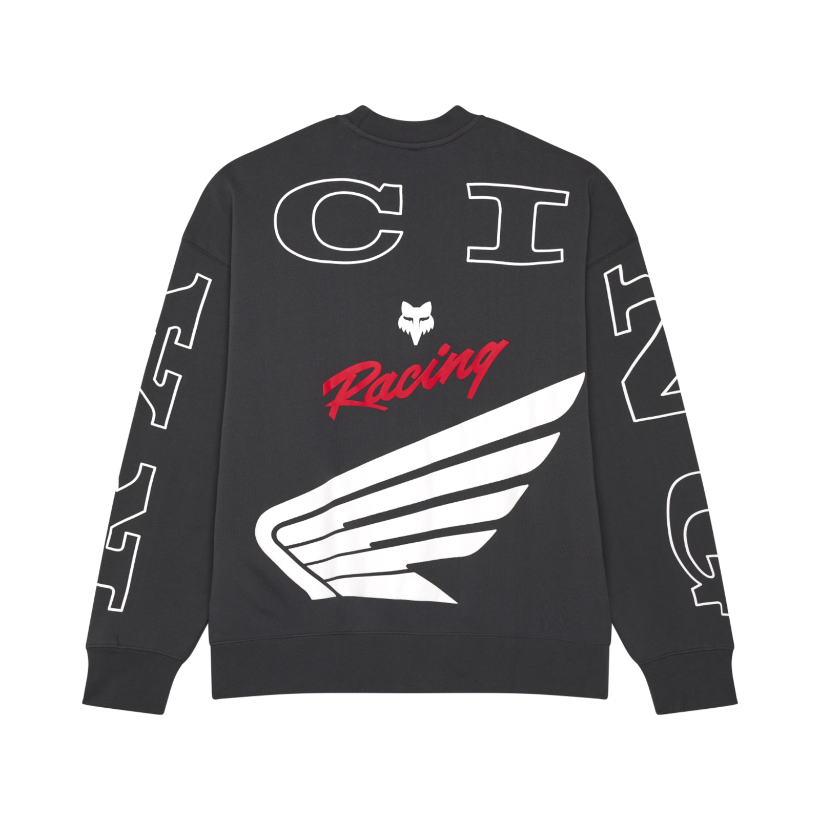 Fox Racing Honda Oversized Fleece Crew in SCHWARZ