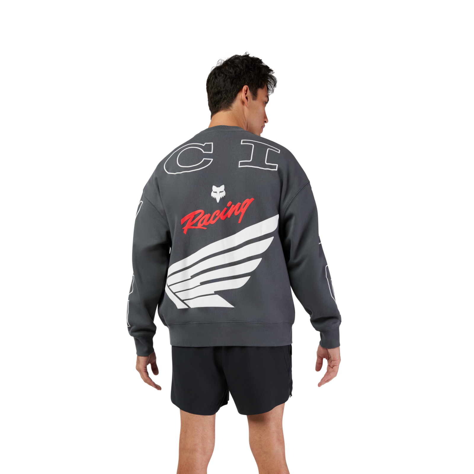 Fox Racing Honda Oversized Fleece Crew in SCHWARZ