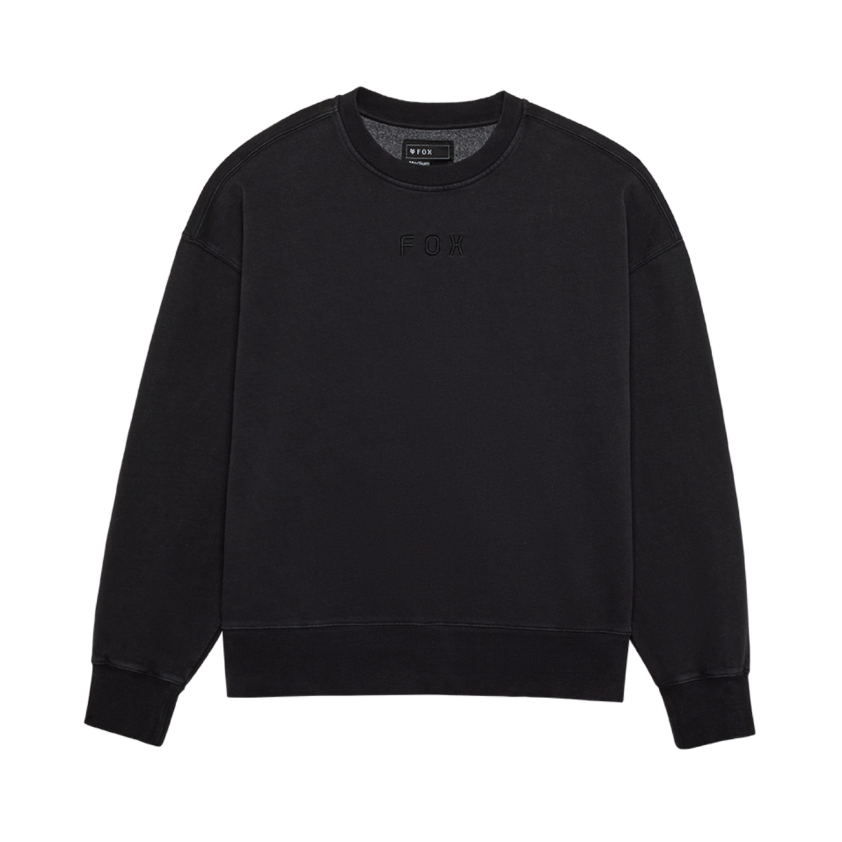 Fox Racing Wordmark Oversized Fleece Crew in SCHWARZ