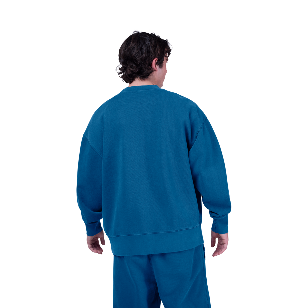 Fox Racing Wordmark Oversized Fleece Crew in BLAU
