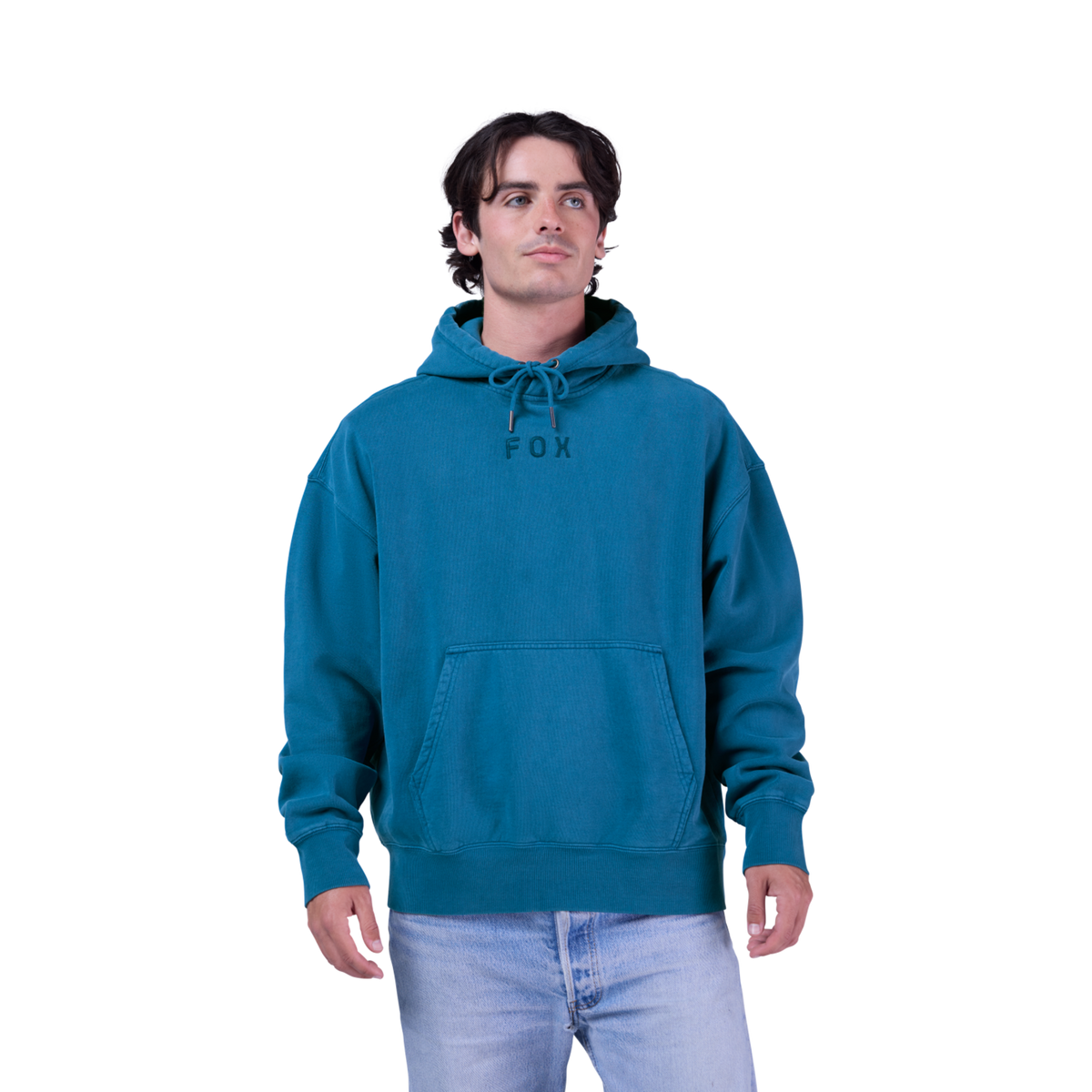 Fox Racing Wordmark Oversized Fleece in BLAU