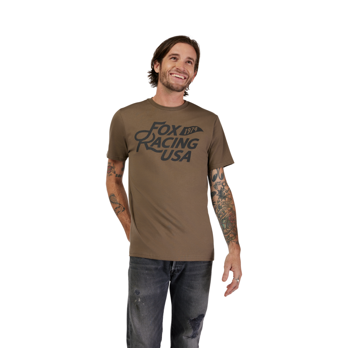 Fox Racing Fox Flag SS Prem Tee in BRAUN