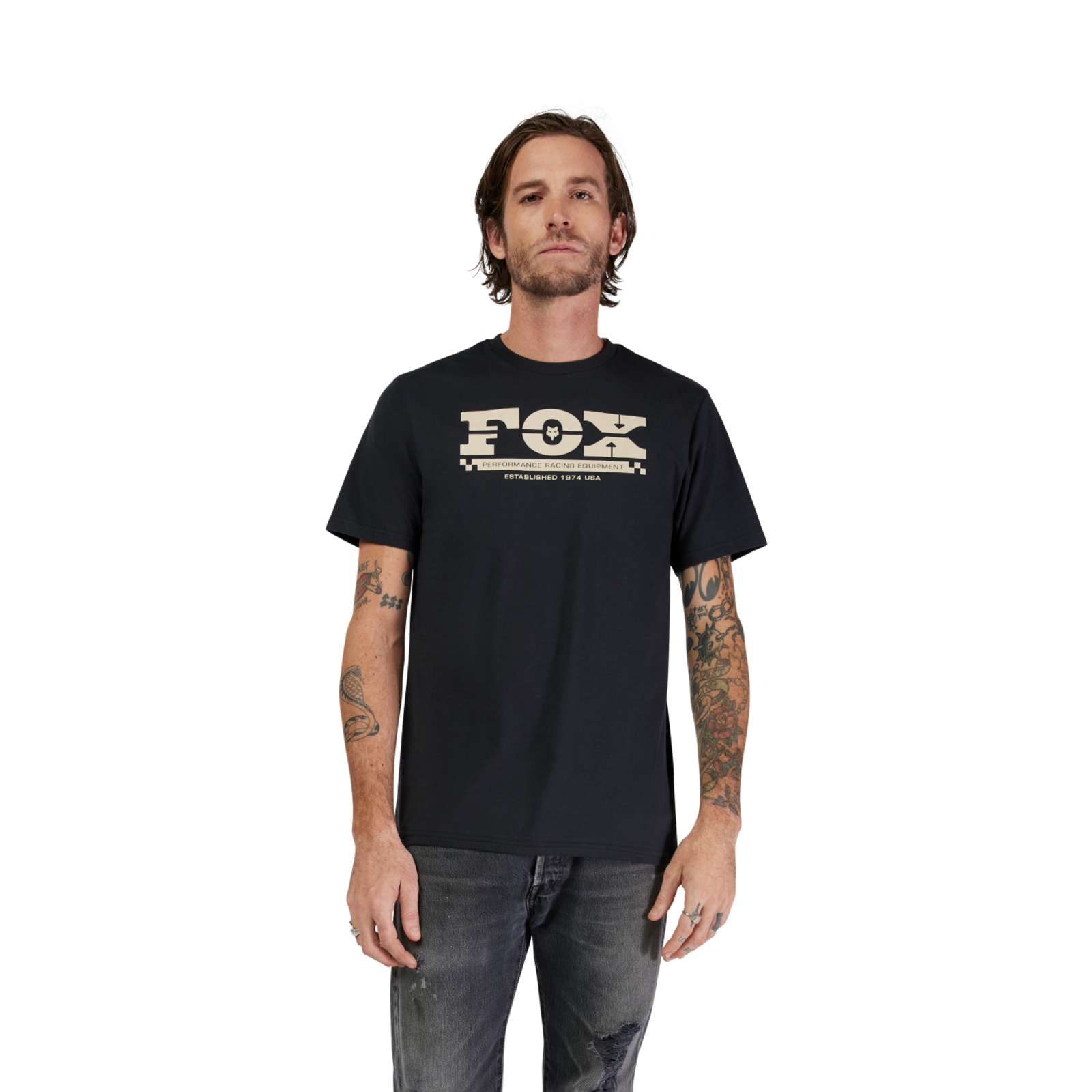 Fox Racing National SS Prem Tee in SCHWARZ