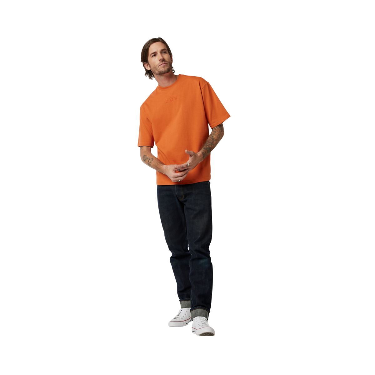 Fox Racing Wordmark Ov SS Tee in ORANGE