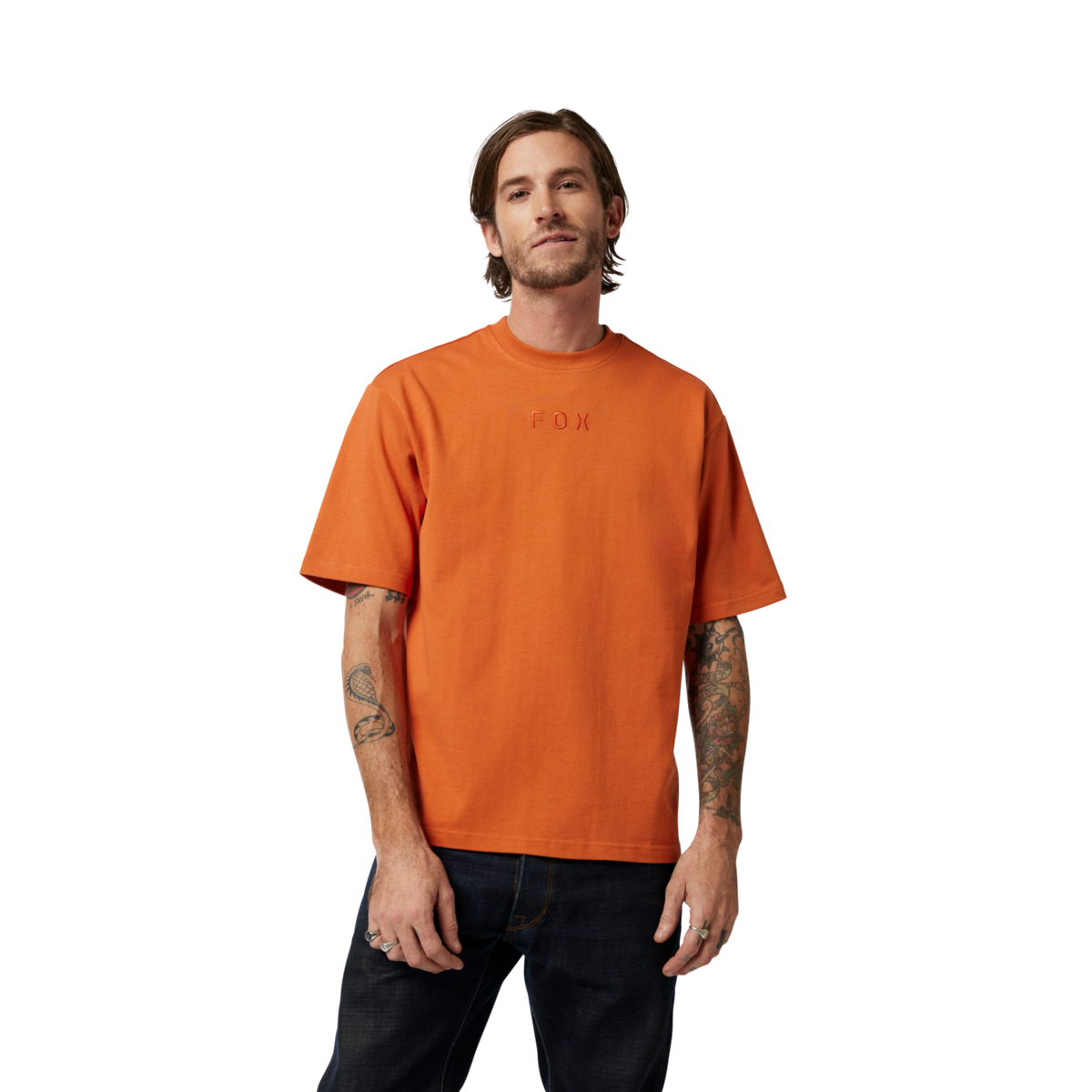 Fox Racing Wordmark Ov SS Tee in ORANGE