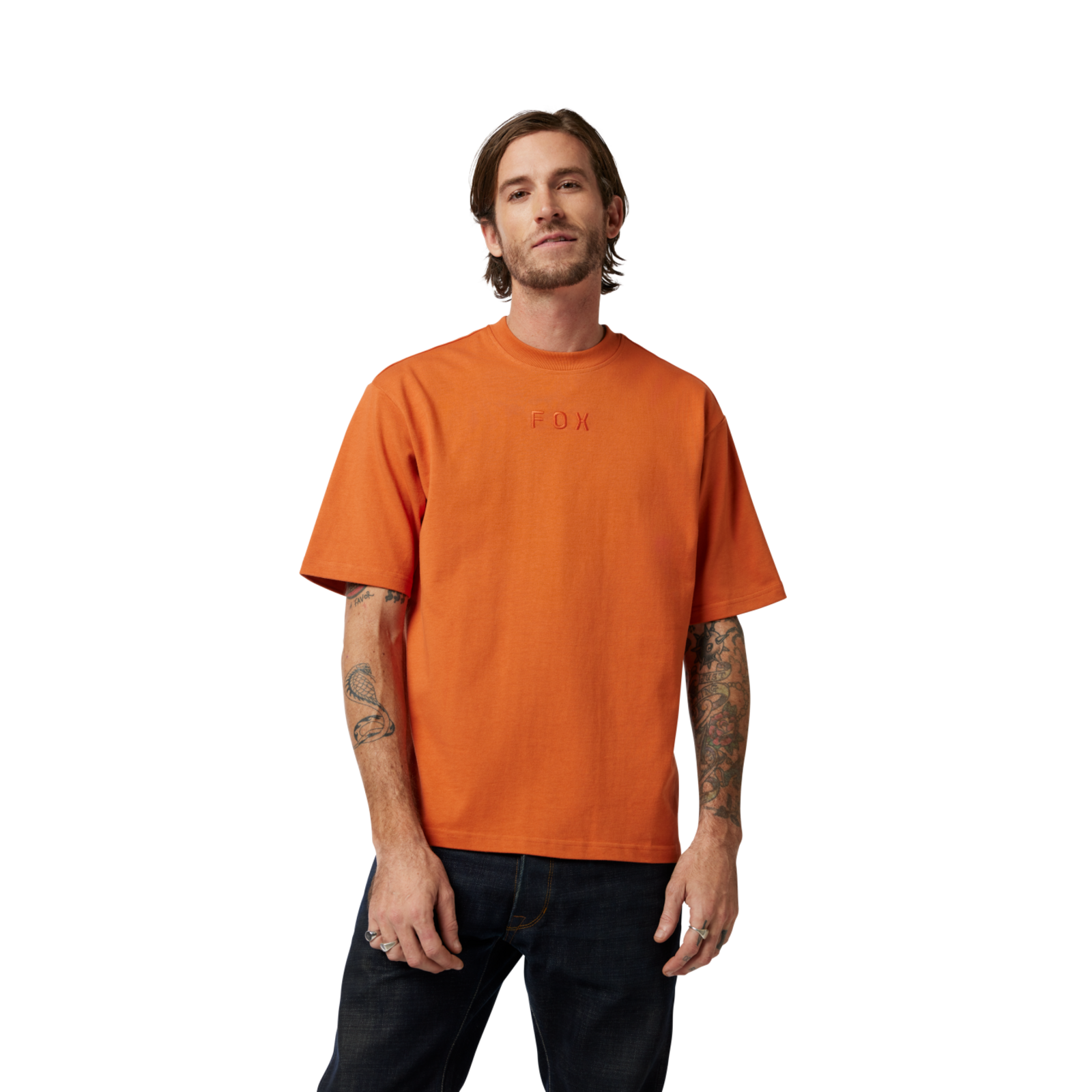 Fox Racing Wordmark Ov SS Tee in ORANGE