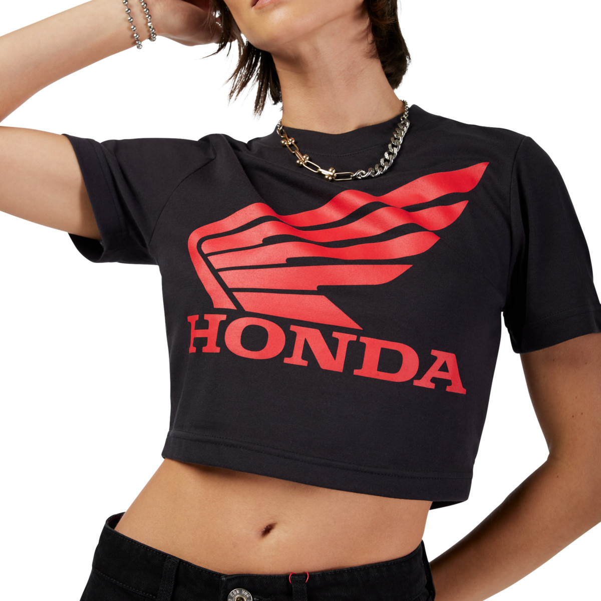 Fox Racing W Fox X Honda Baby Tee in SCHWARZ