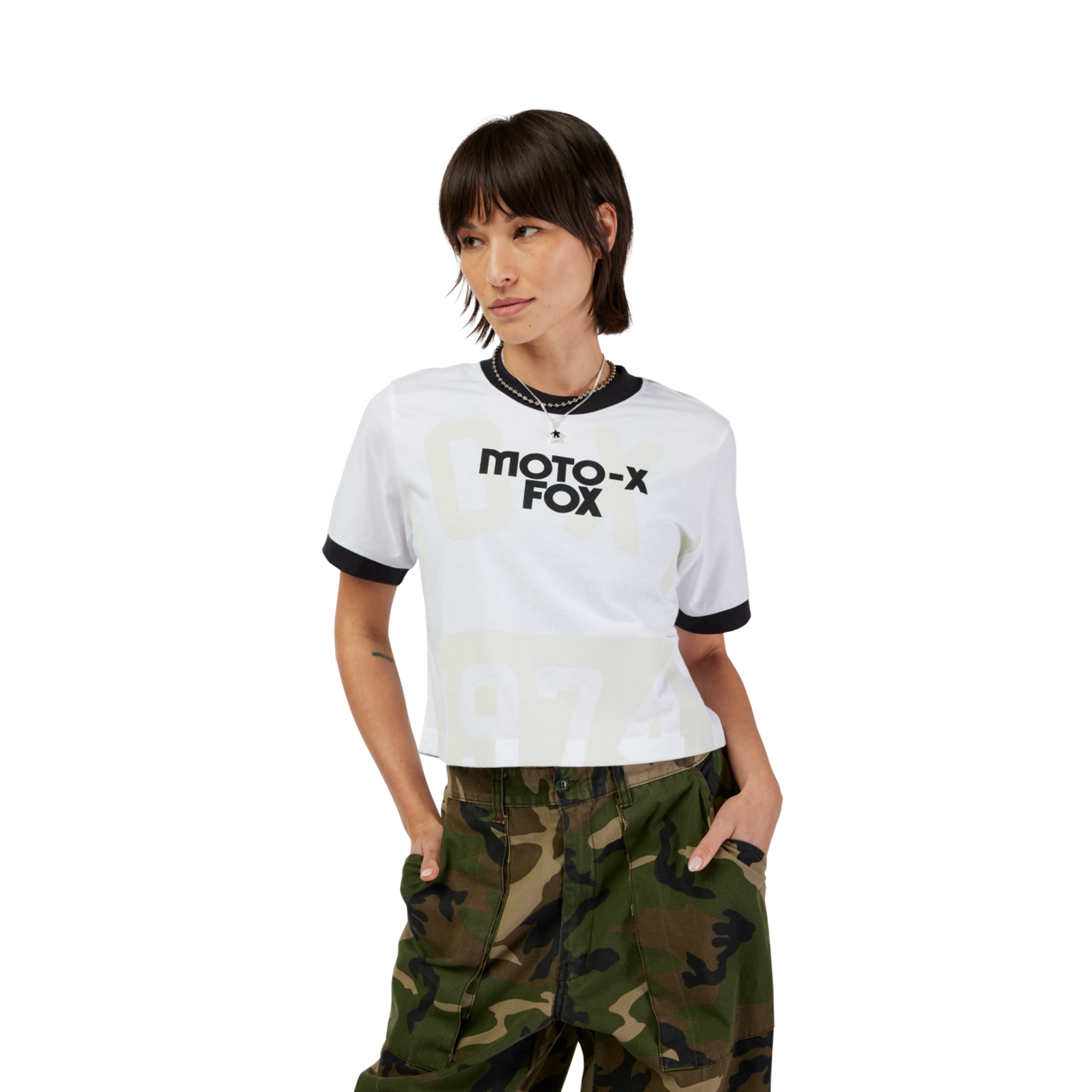 Fox Racing W Circa 74 Ringer SS Tee in WEISS
