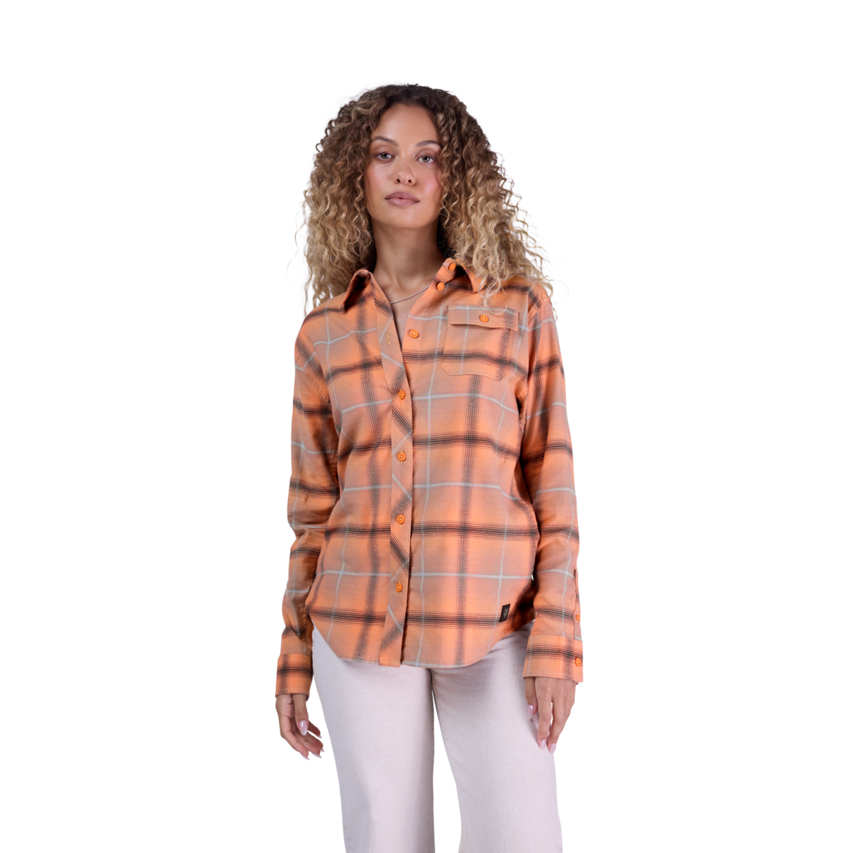 Fox Racing W Survivalist Stretch Flannel LS in ORANGE