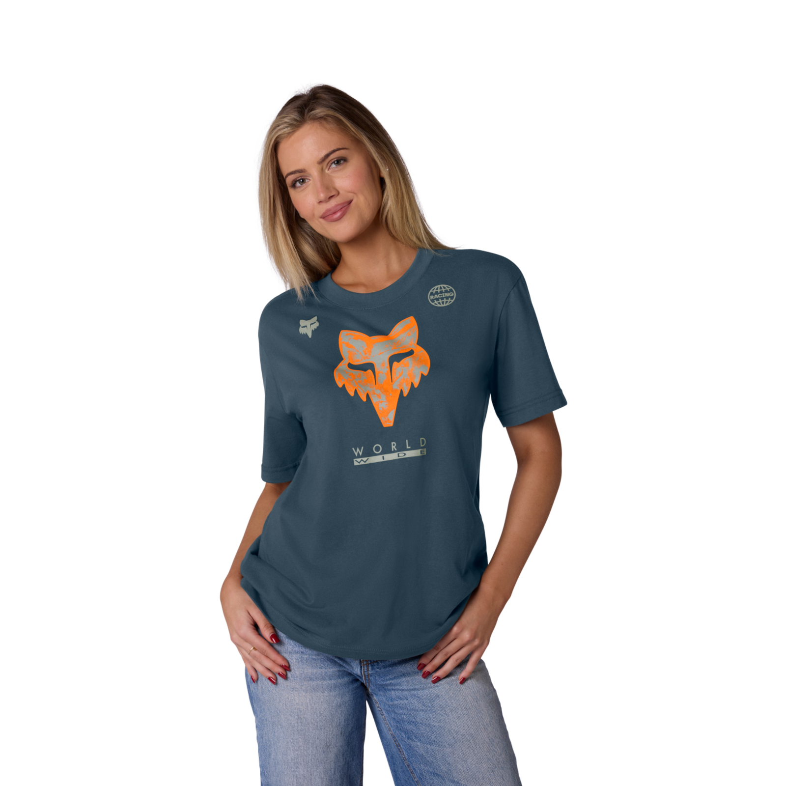 Fox Racing W Image Print Ss Tee in BLAU