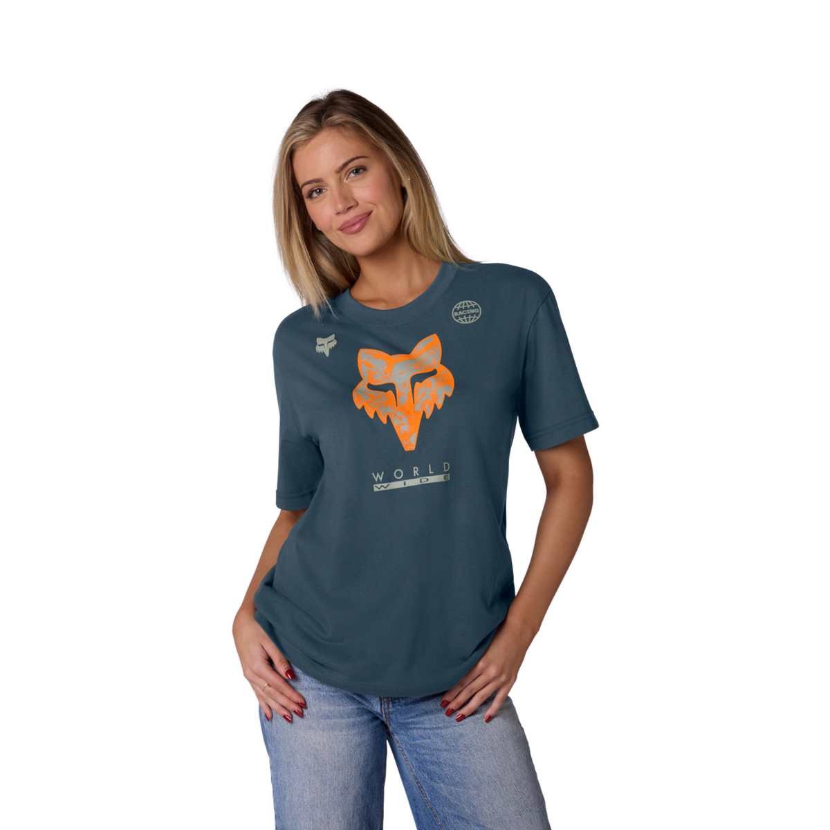 Fox Racing W Image Print Ss Tee in BLAU