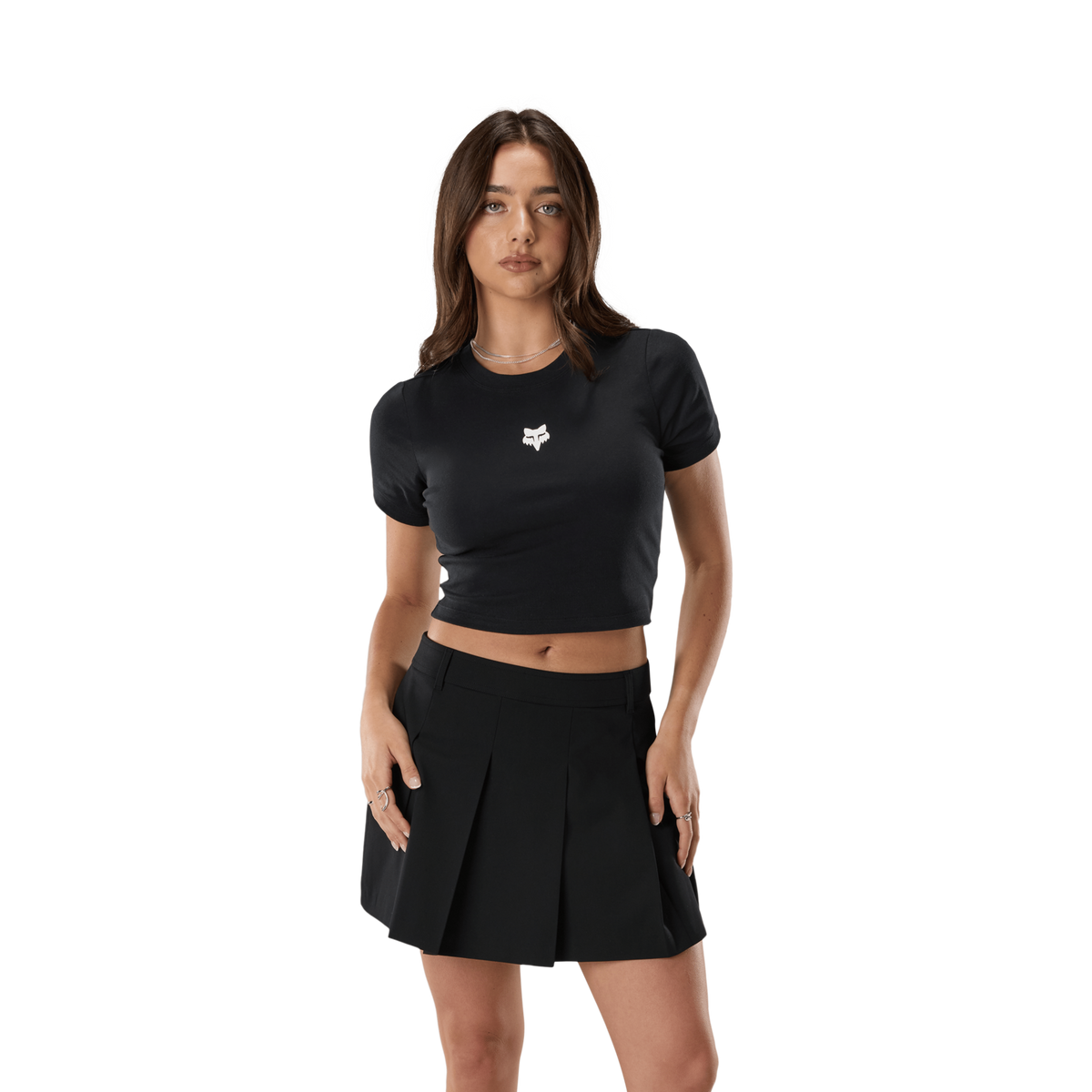 Fox Racing W Fox Head Rib Baby Tee in SCHWARZ