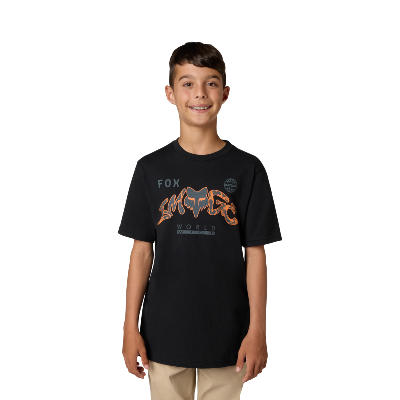 Fox Racing Yth Image Print Ss Tee in SCHWARZ