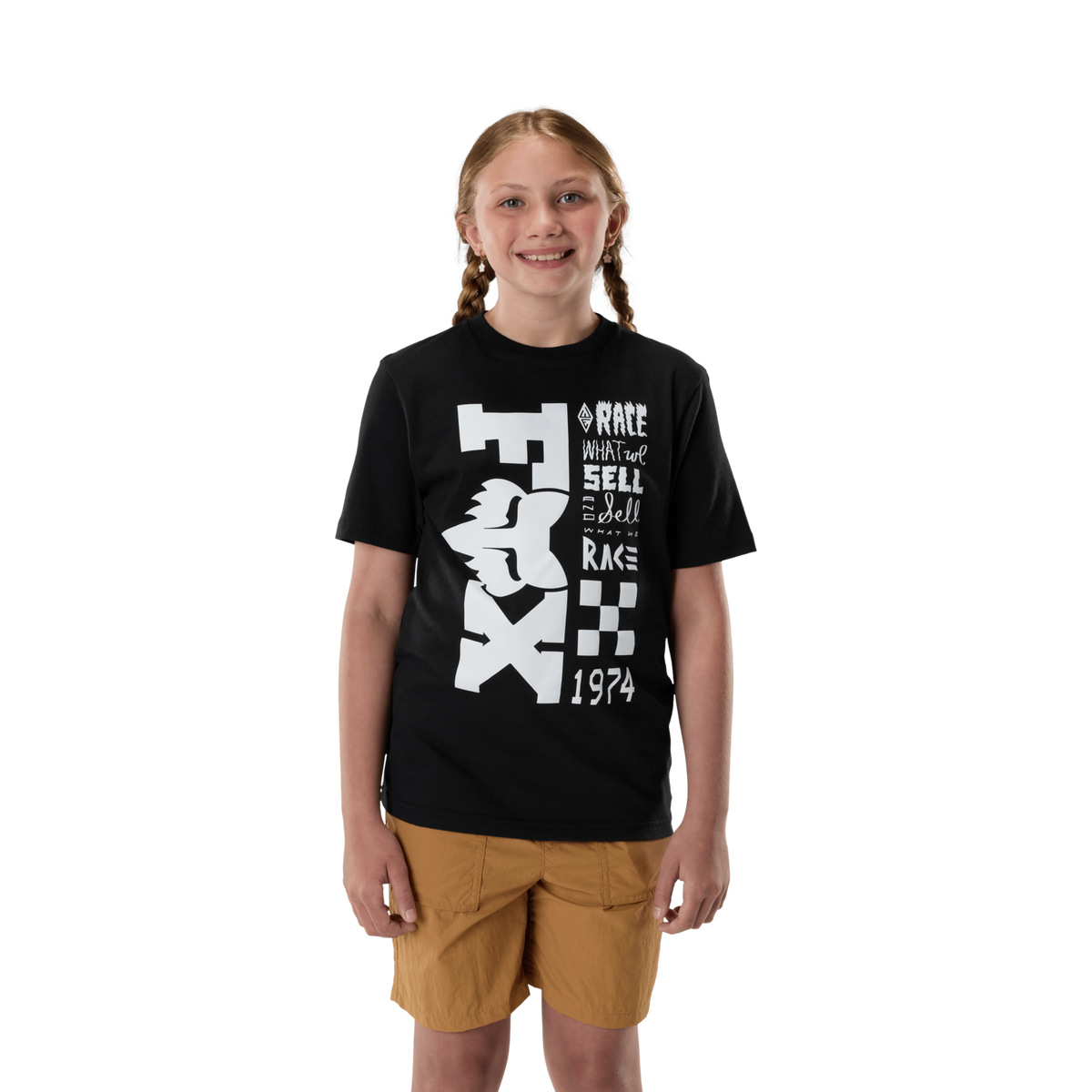 Fox Racing Yth Bend Ss Tee in SCHWARZ