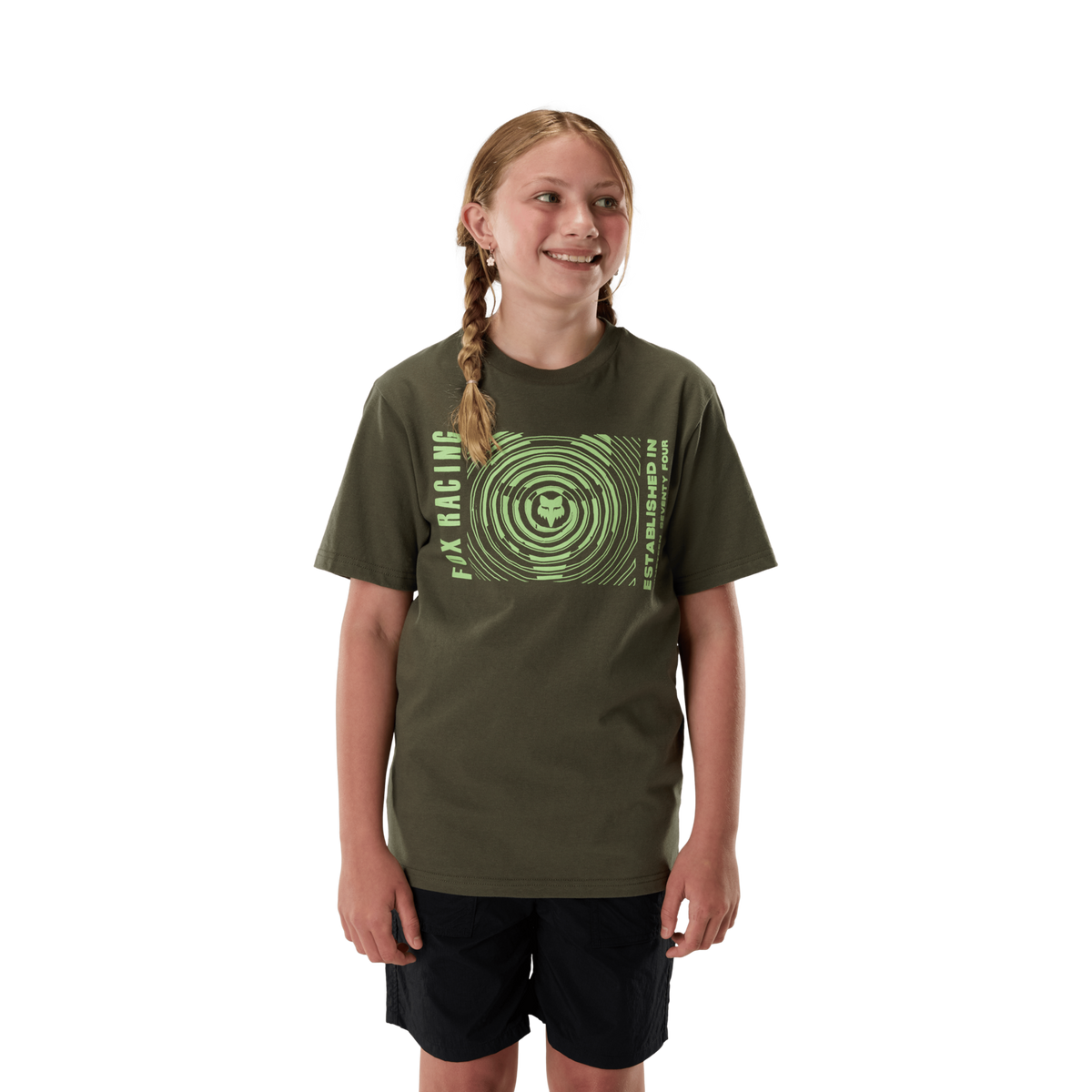 Fox Racing Yth Warped Ss Tee in GRÜN