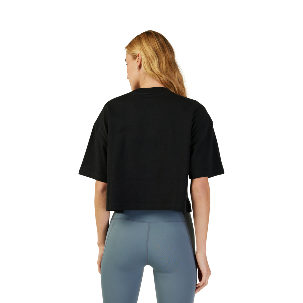 Fox Racing W Wordmark Os Crop Tee in SCHWARZ