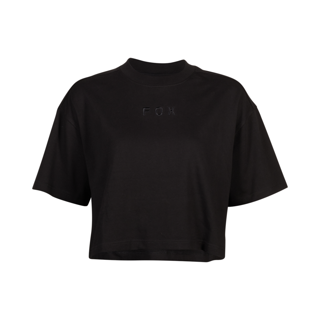 Fox Racing W Wordmark Os Crop Tee in SCHWARZ