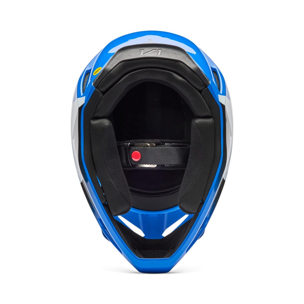 Fox Racing Yth V1 Shield Motocross Helm in BLAU