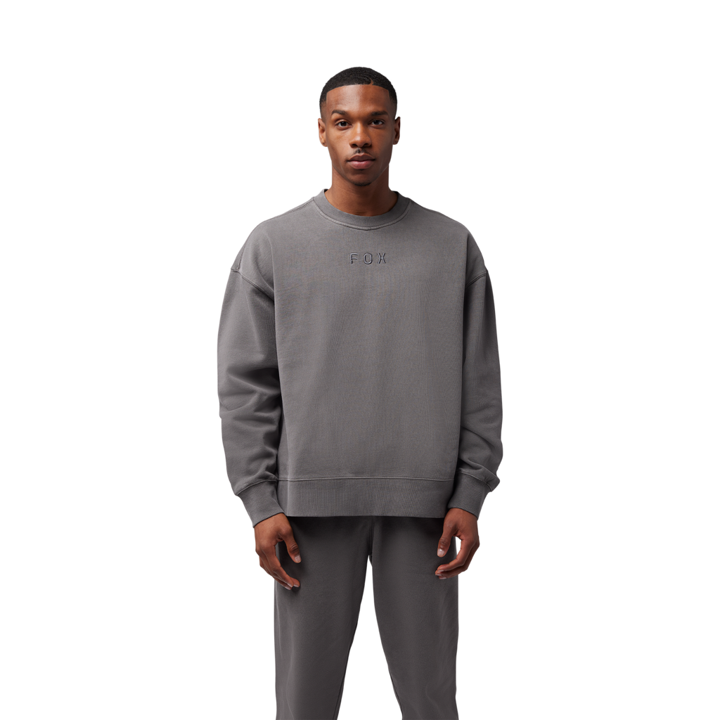 Fox Racing Wordmark Oversized Fleece Crew in GRAU