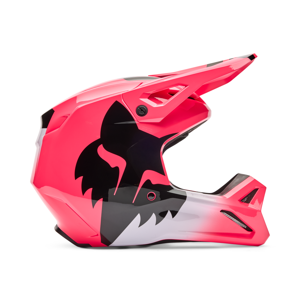Fox Racing Yth V1 Shield Motocross Helm in PINK