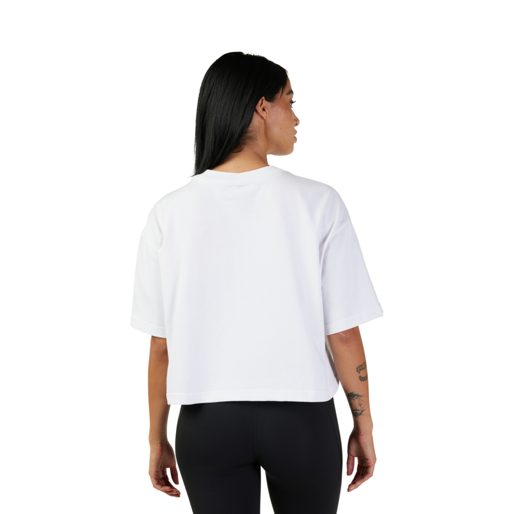 Fox Racing W Wordmark Os Crop Tee in WEISS