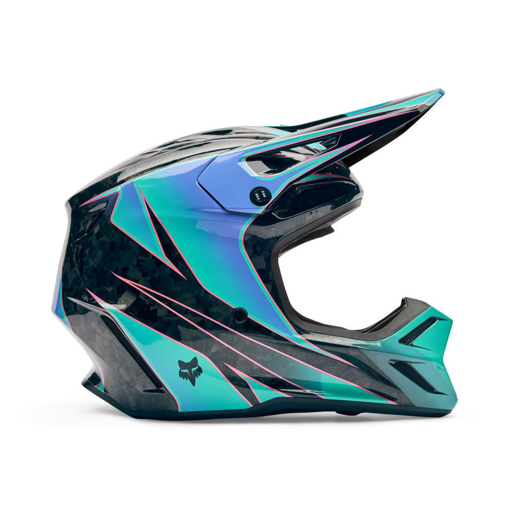 Fox Racing V3 RS Canvas Motocross Helm in BLAU